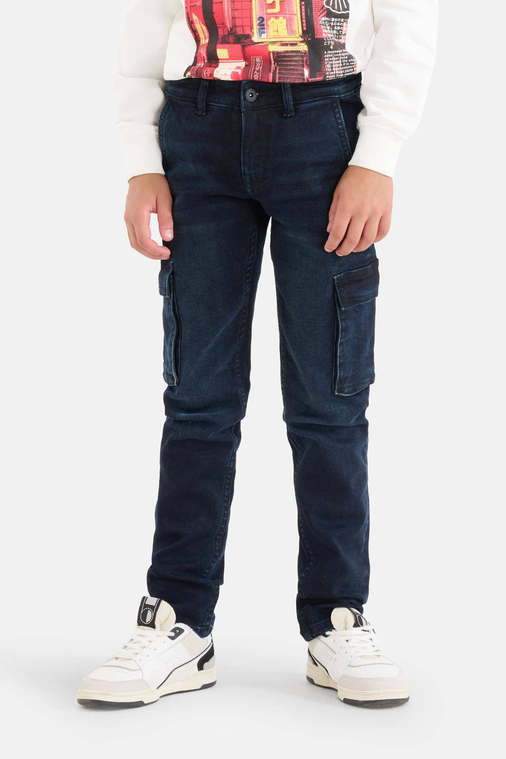 Shoeby regular fit cargo jeans blueblack
