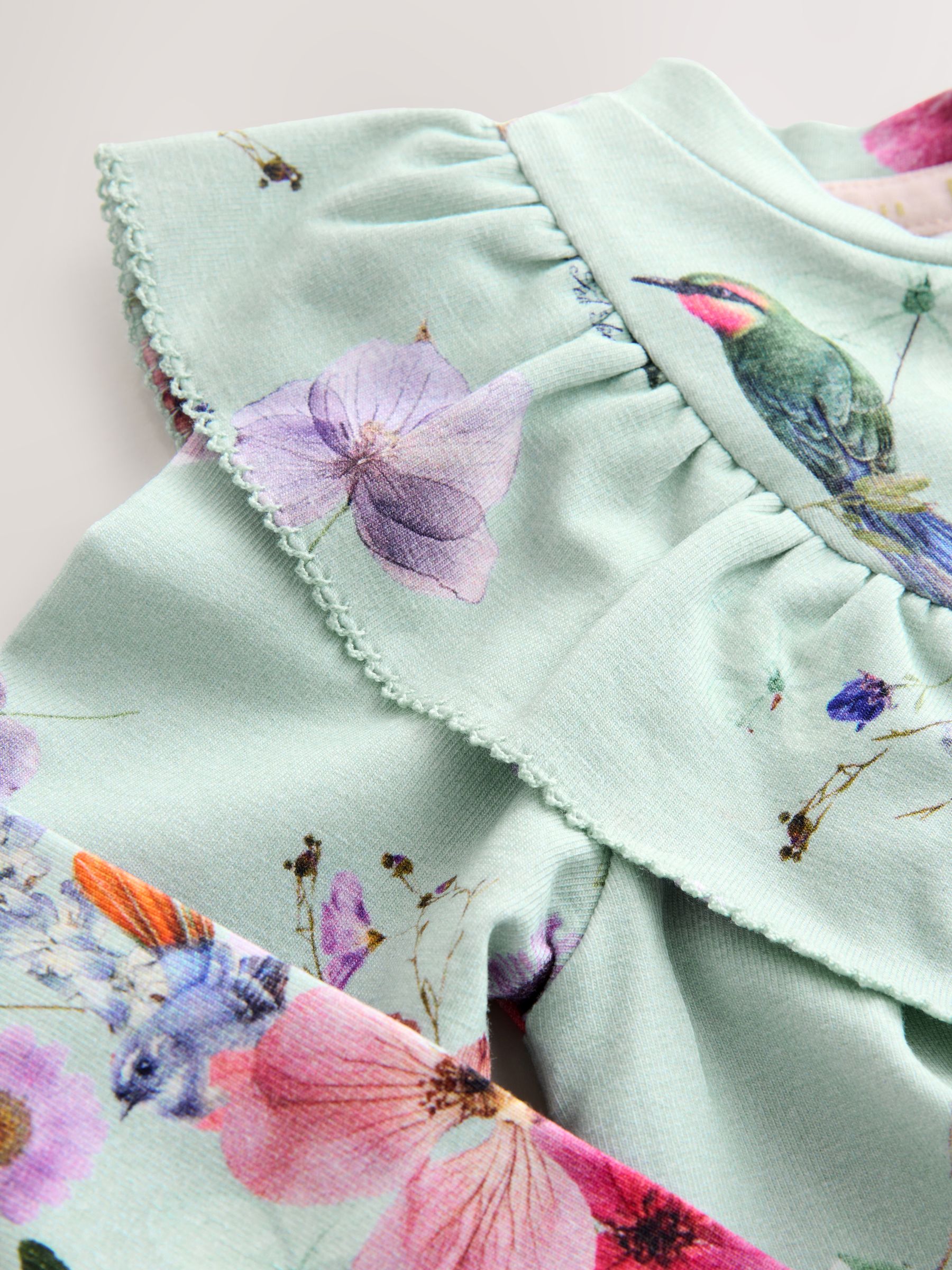 Mintgroen - Baker by Ted Baker jersey-jurk met ruches