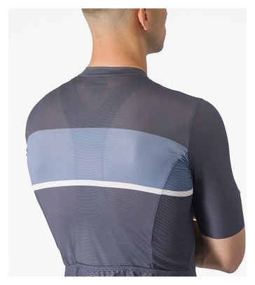 Maillot Manches Courtes Castelli Tradizione Bleu/Gris