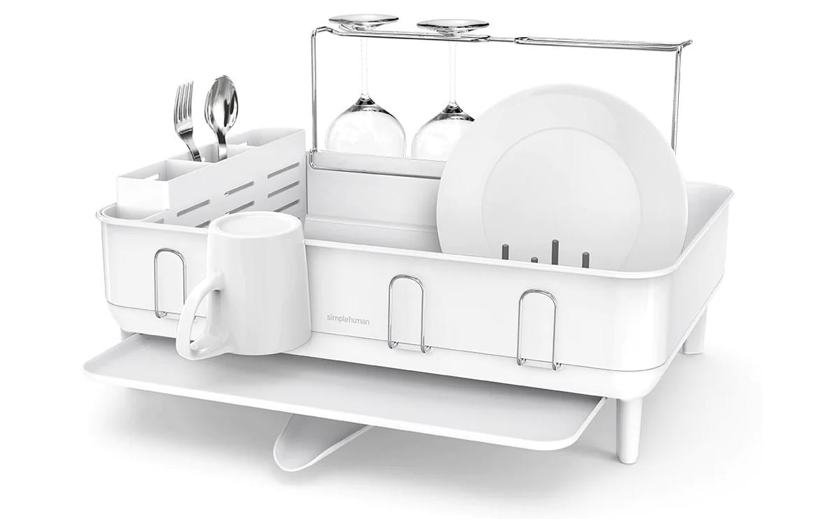 Abtropfgestell Weiss<br>Abtropfgestell mit schwenkbarem Auslauf