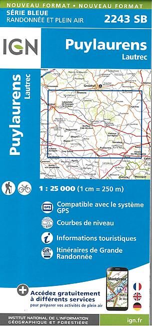 IGN - 2243 SB PUYLAURENS LAUTREC 1 25 000