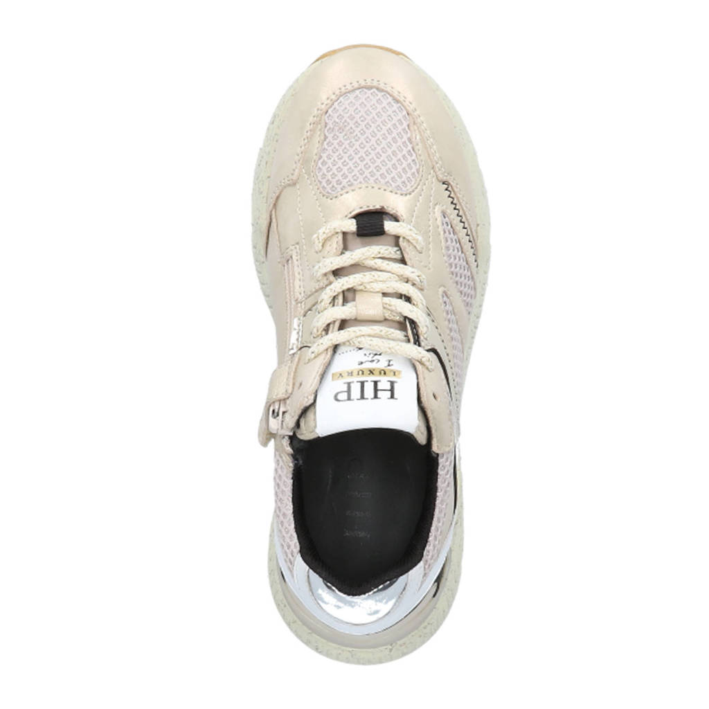 Hip chunky leren sneakers zilver