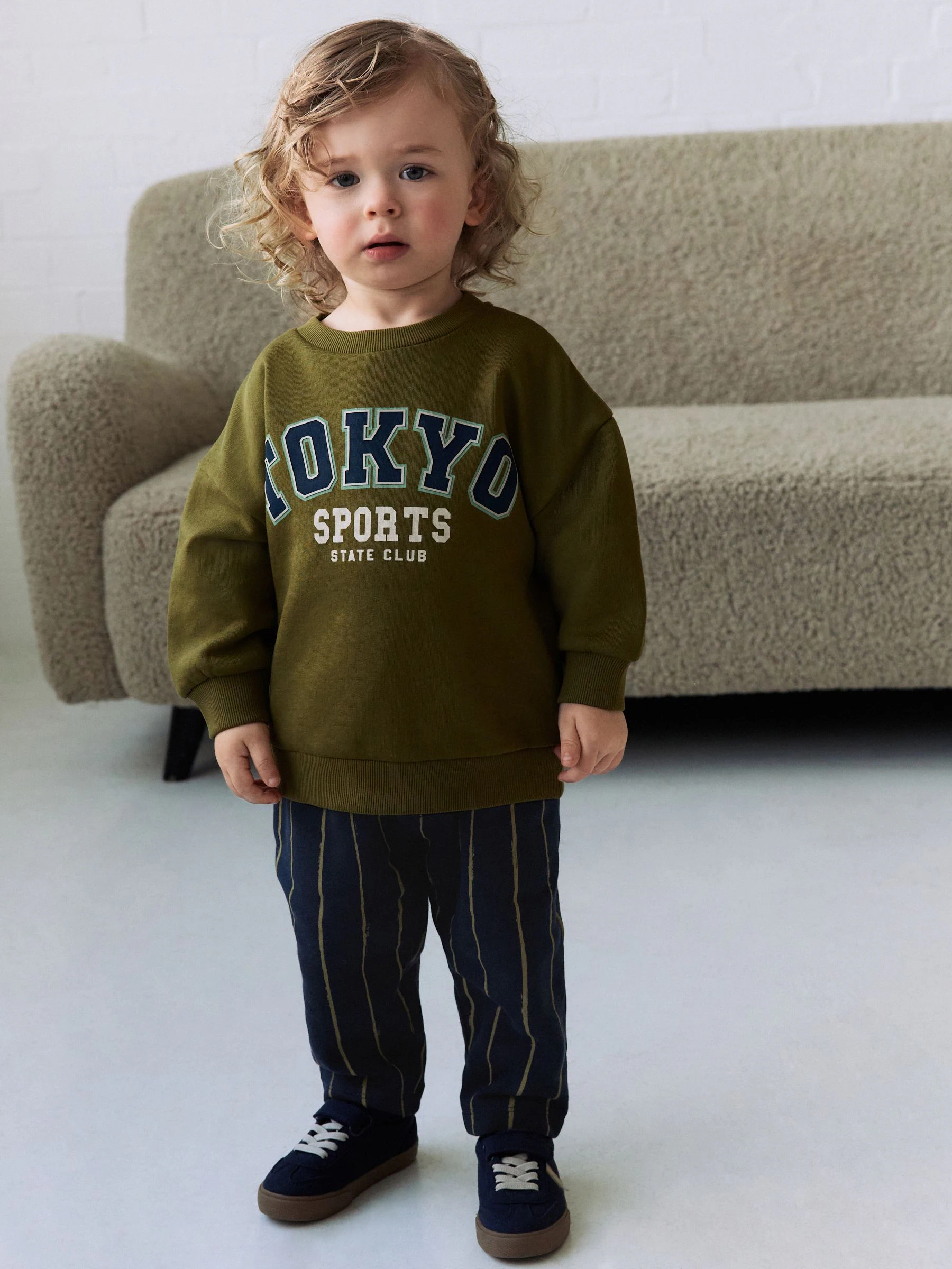 Khaki Green Tokyo - Set met top met lange mouwen en joggingbroek (3mnd-7jr)