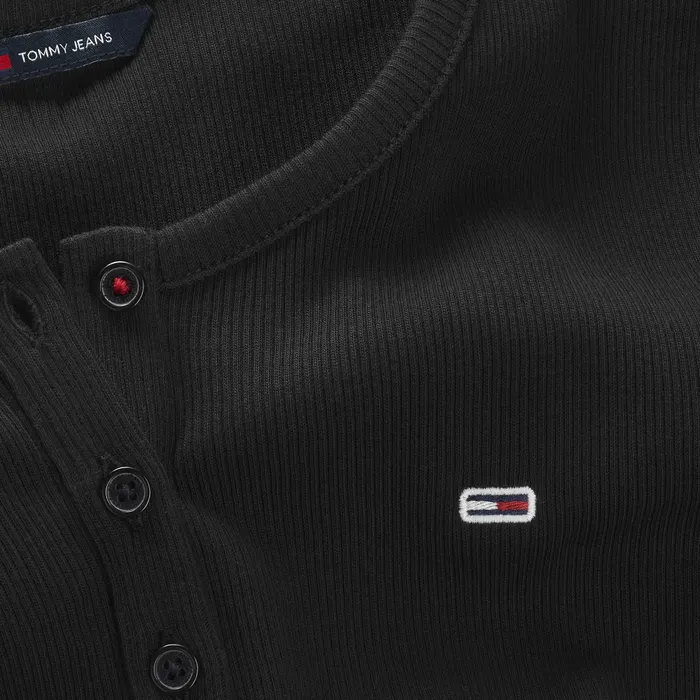 Tommy Hilfiger Slim Button Ribbed Shirt Dames