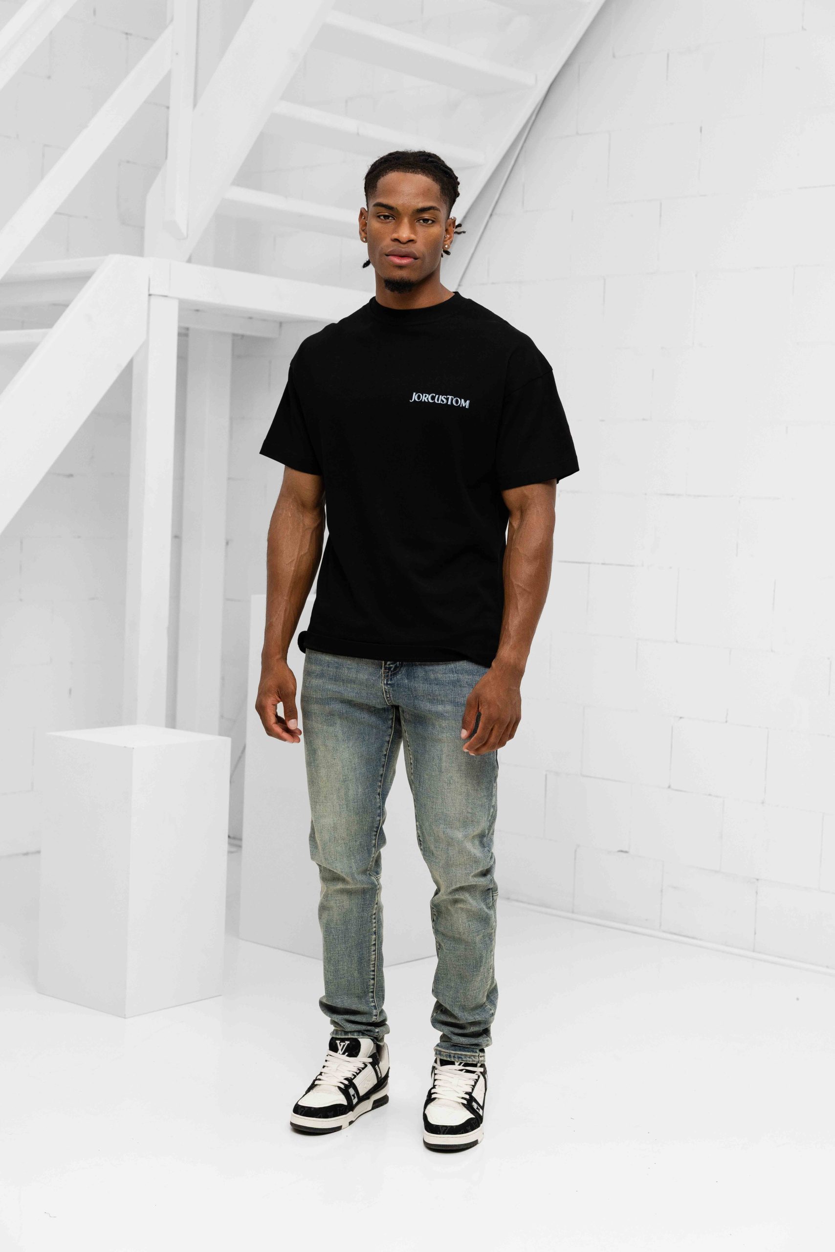 Jorcustom Ribbon Loose Fit T-Shirt Heren Zwart
