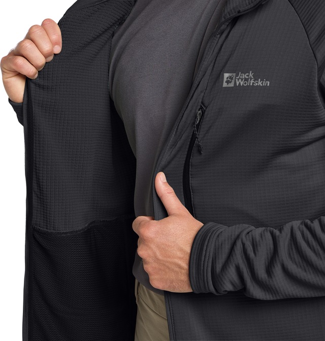 Jack Wolfskin Fleecejacke »KOLBENBERG HOODED FZ M« Atmungsaktiv, leicht, Übergangsjacke