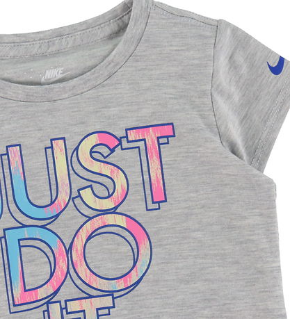 Nike T-Shirt - Grau Meliert m. Print