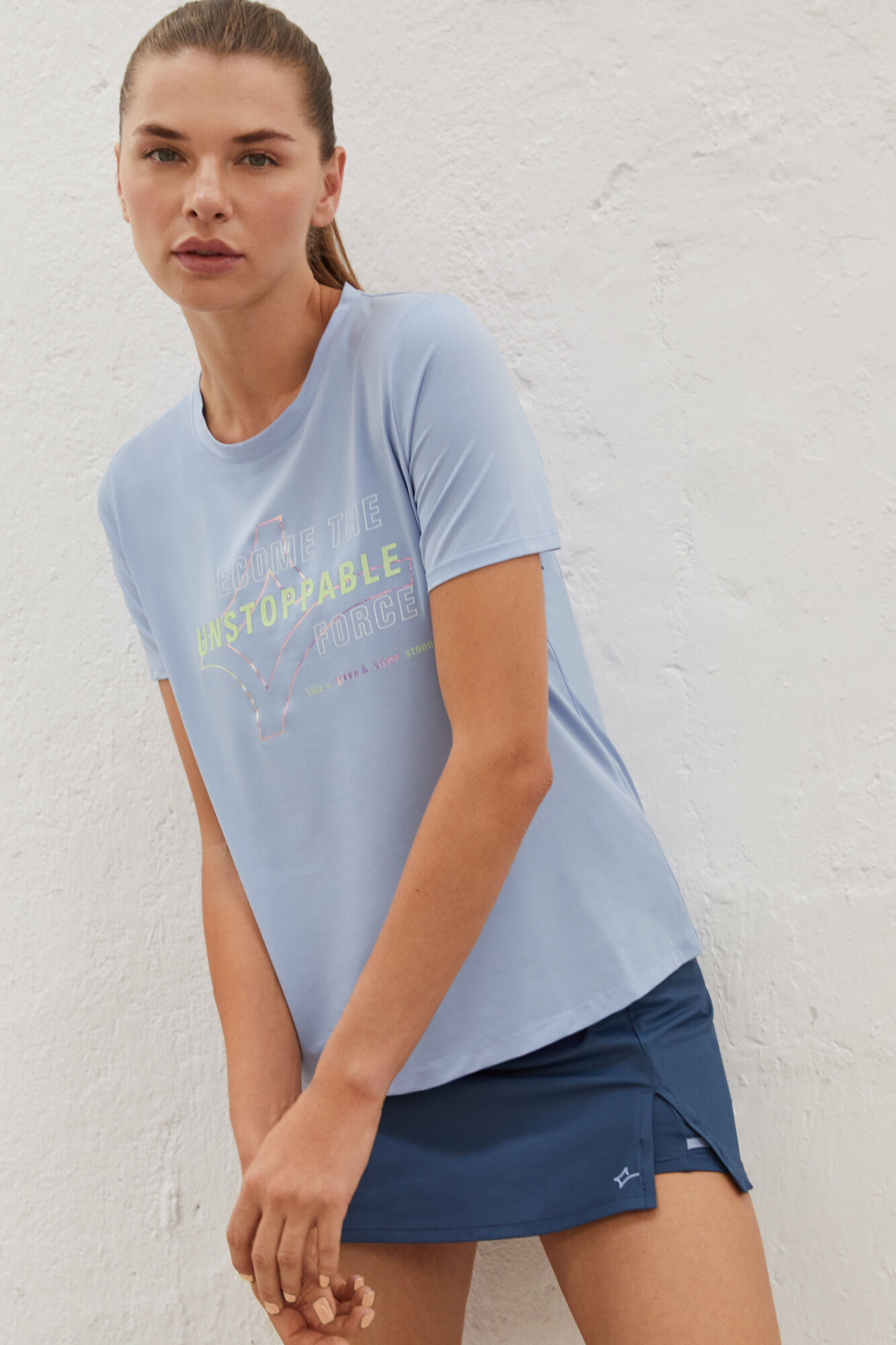 Camiseta Azul de Abertura - Azul