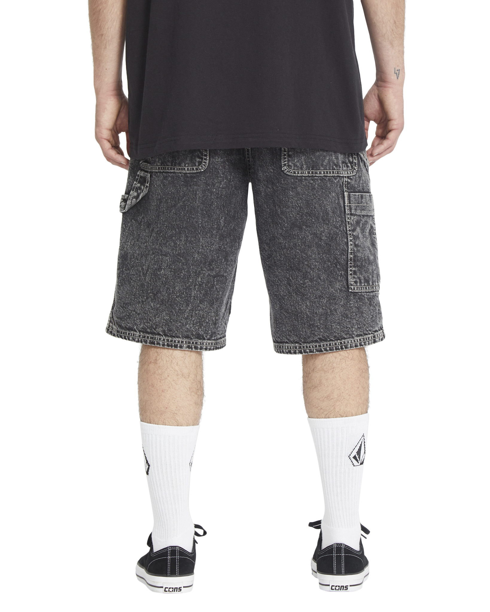 Volcom Labored Denim Utility Short Light Acid Black