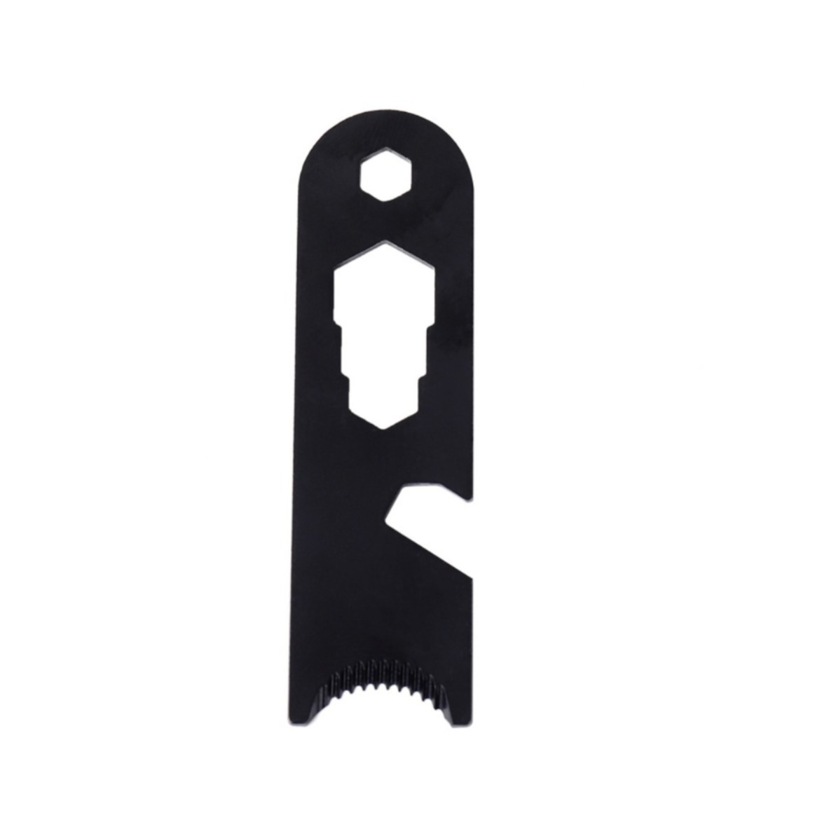 (2in1) Edelstahl Feuerstein Schaber Survival Feuerstarter Outdoor Werkzeug für Zündstein Feuerstahl inkl. Flaschenöffner - Schwarz