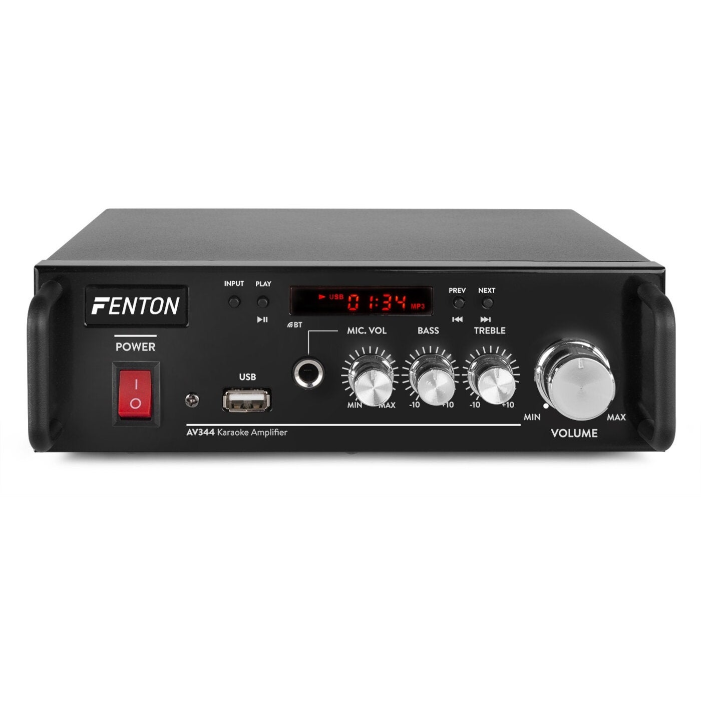 Fenton AV344 karaoke versterker MP3 met accu