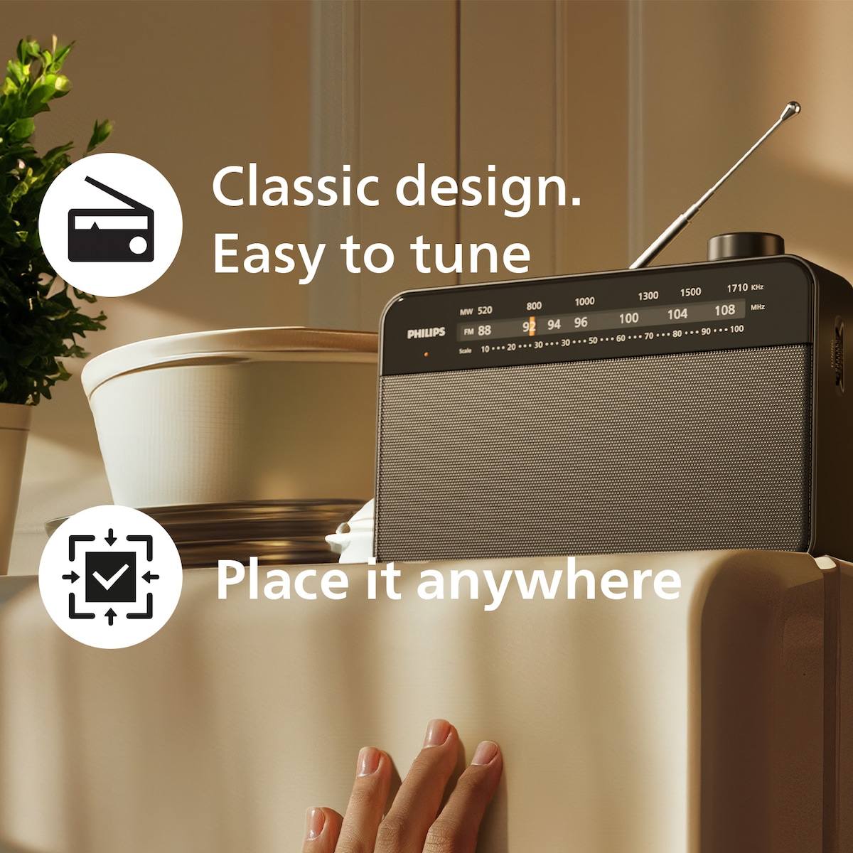 Philips R2509 bærbar analog radio