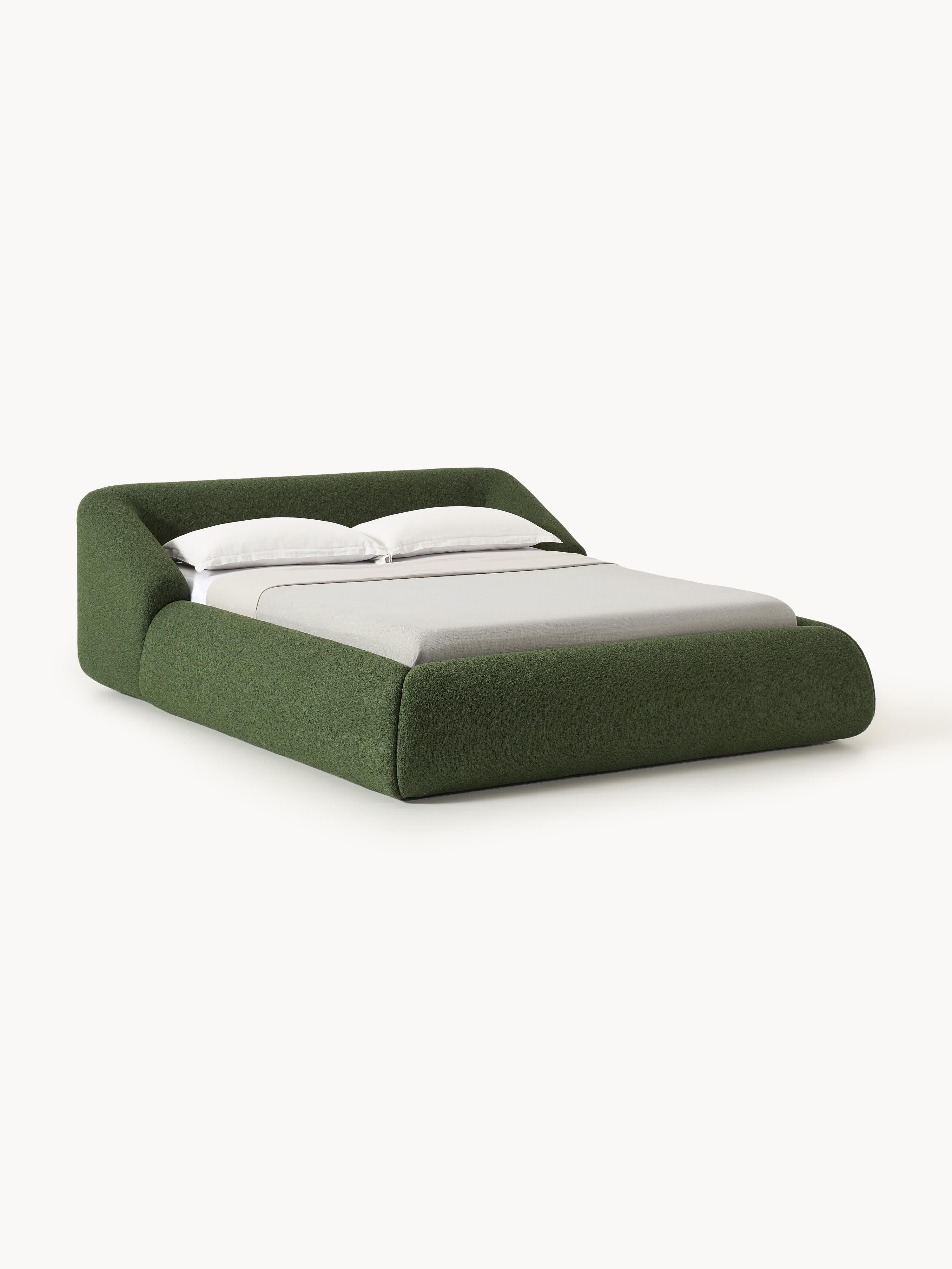 Gestoffeerd bouclé bed Sofia