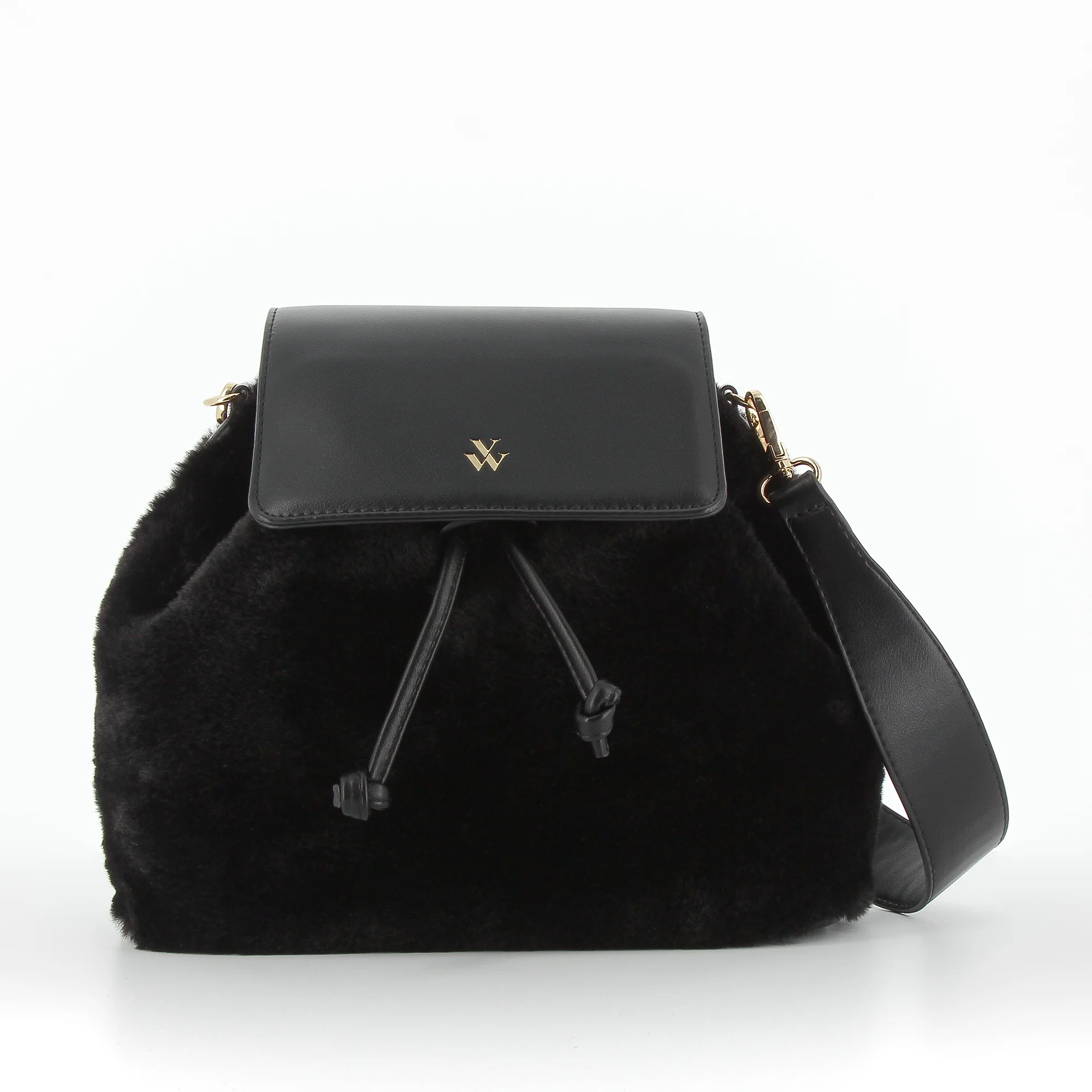 Sacs-Sac à dos Edith noir en fausse fourrure
