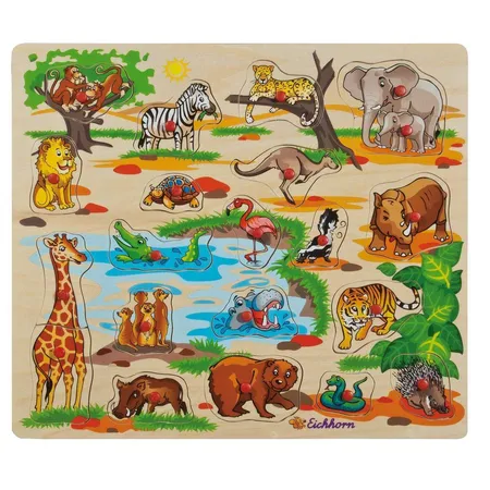 Simba Eichhorn Steckpuzzle aus Holz, sortiert