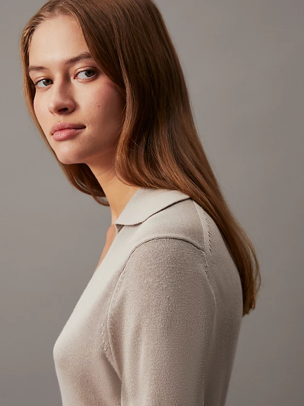 Vestido polo de algodão e seda