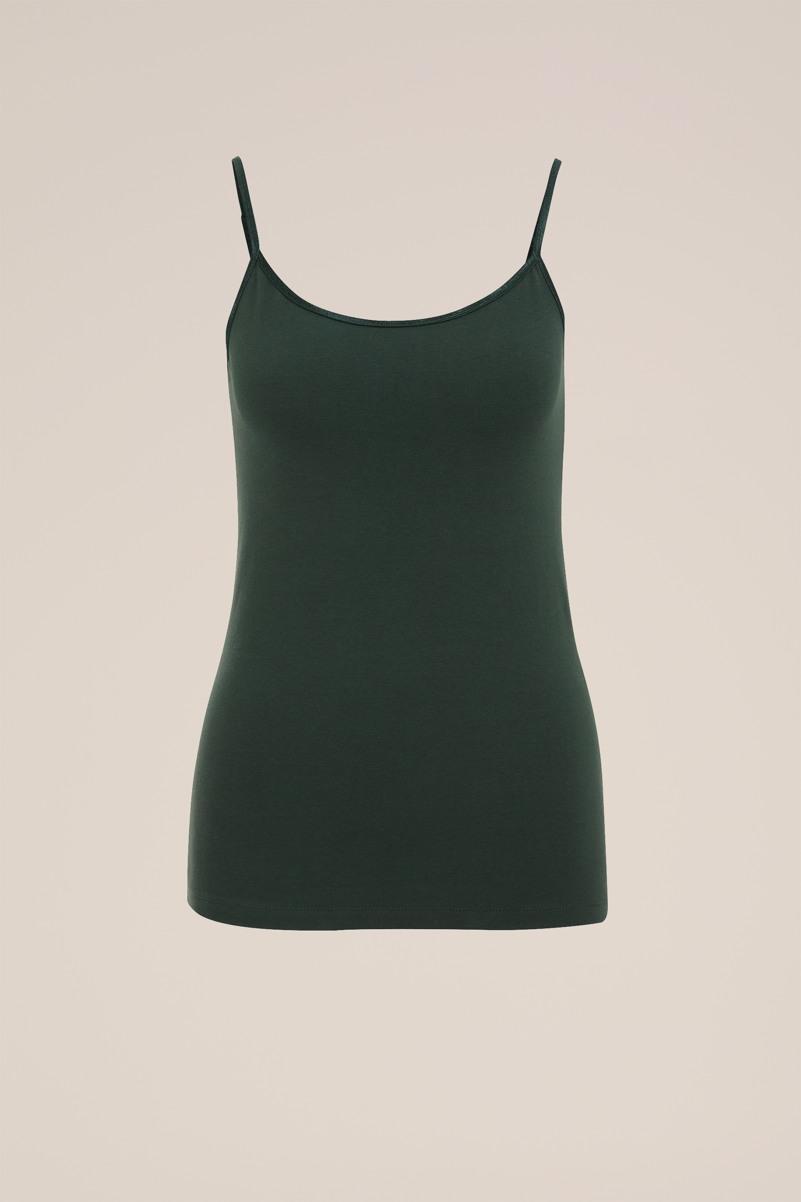 singlet van katoen WE Fashion Donkergroen
