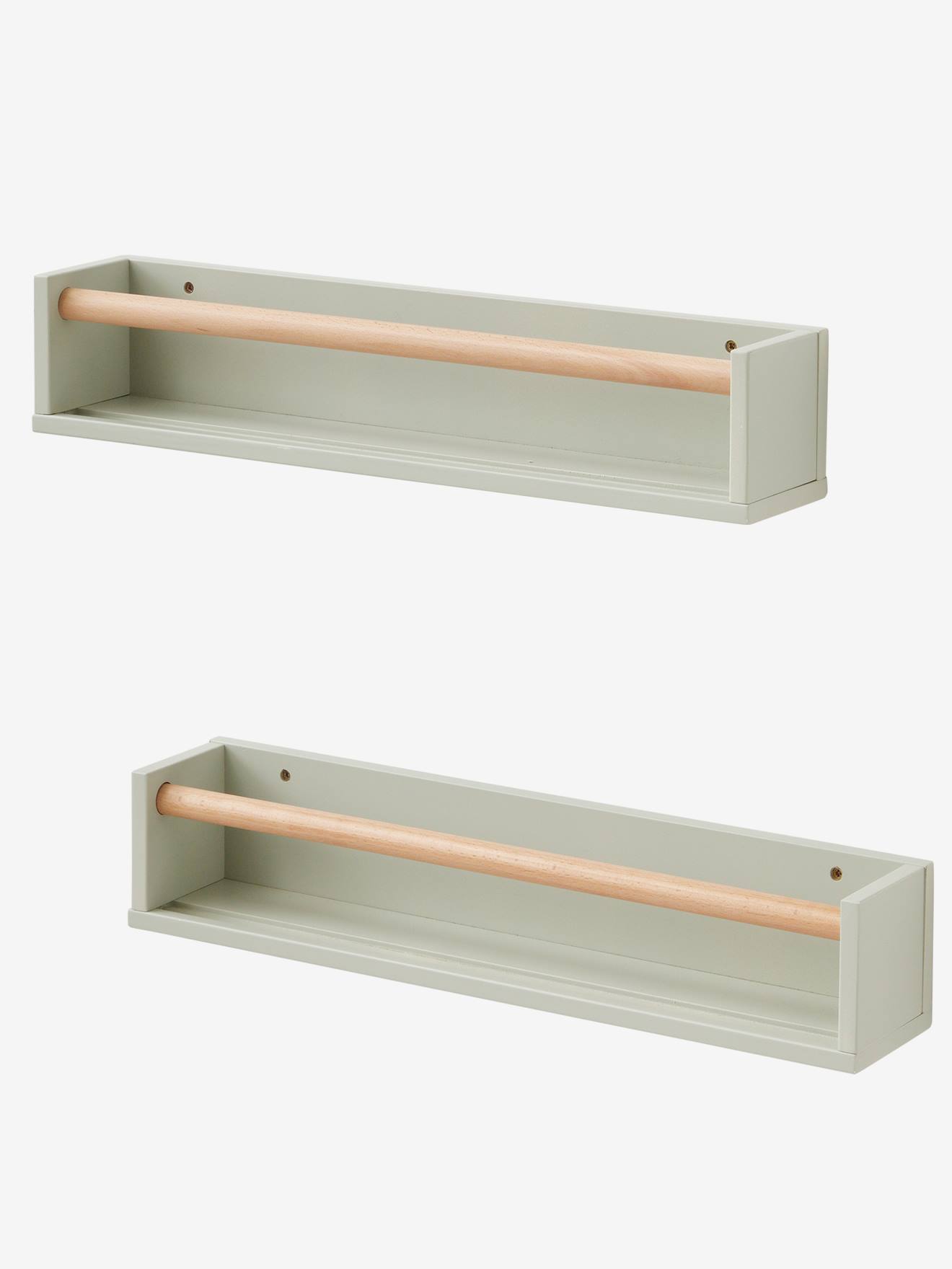 Conjunto de 2 prateleiras brancas/de madeira