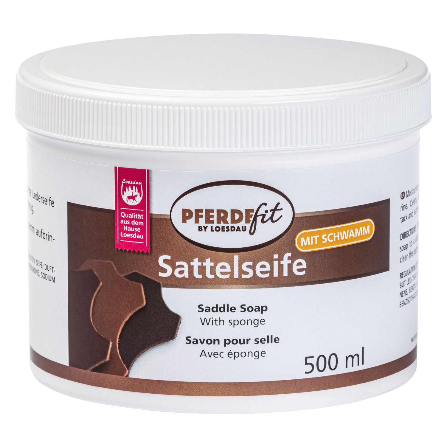 PFERDEfit by Loesdau Sattelseife mit Schwamm  - 500 ml