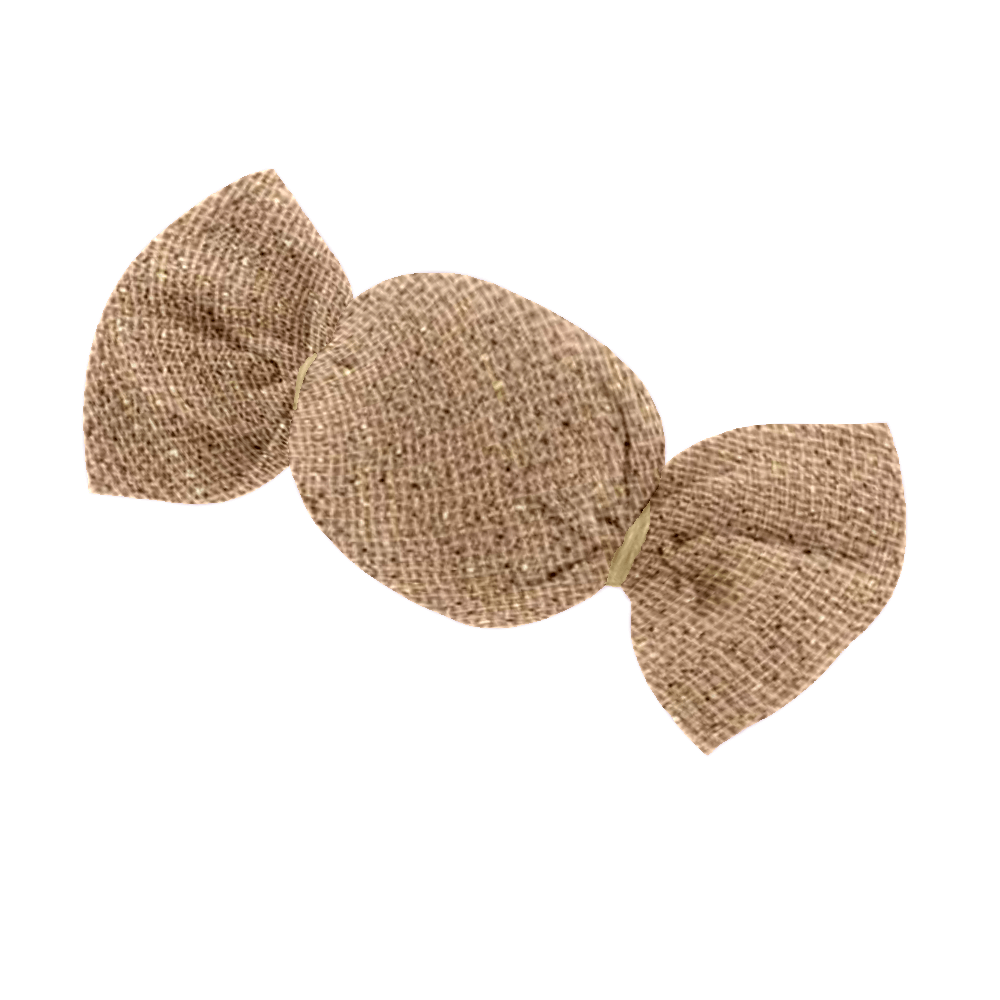 Petite Barrette Mini Bonbon Gaze Pailletée Camel