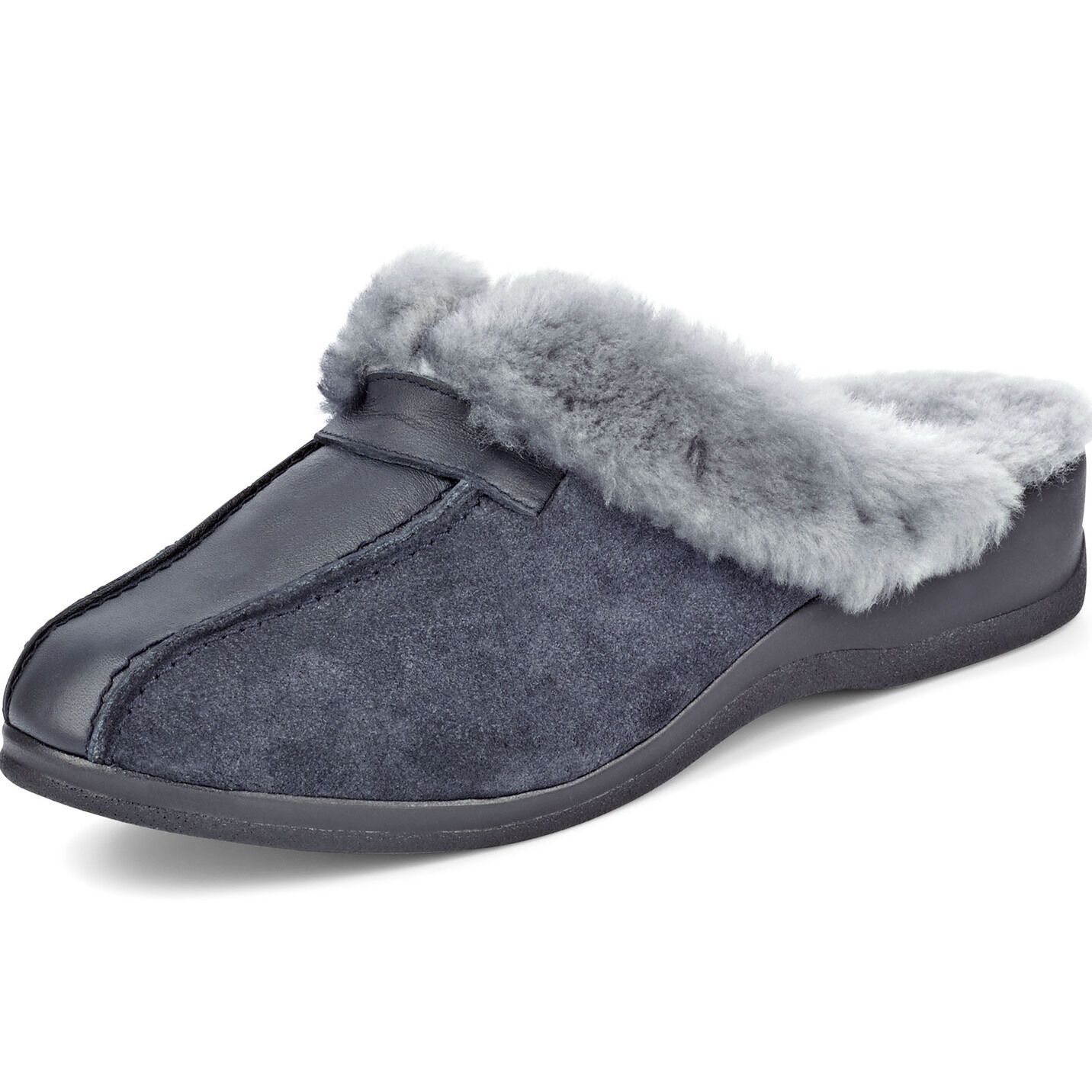 Pantoffel in 3 Farben mit echtem Lammfellfutter
