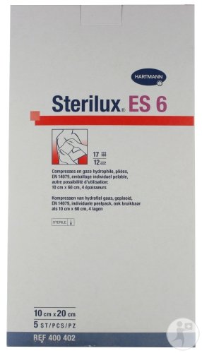 Hartmann Sterilux ES6 Compresse Stérile 12 Plis 10x20cm Pièces 5 (4004029)