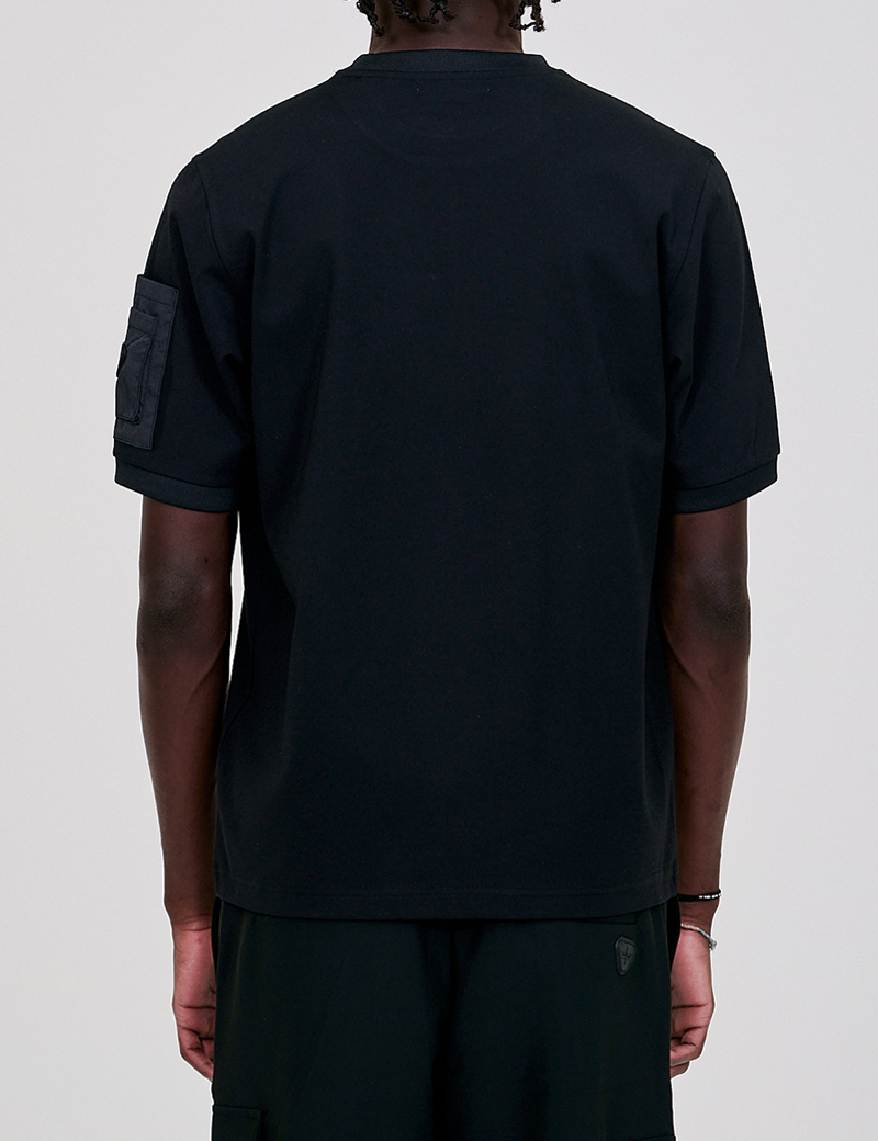 GERTRUDE&GASTON T-SHIRT HOMME POCHE NYLON TIMEO NOIR