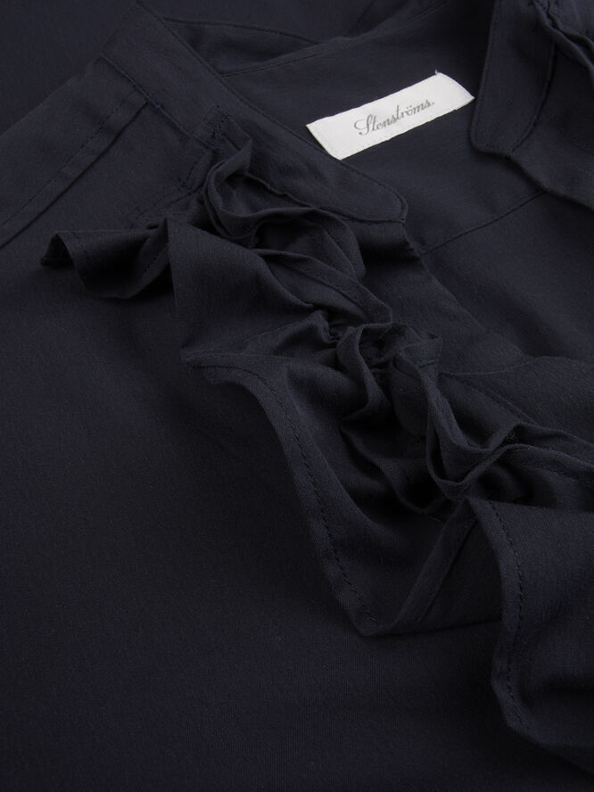 Stenströms Ivona Dress, Chest ruffles Navy
