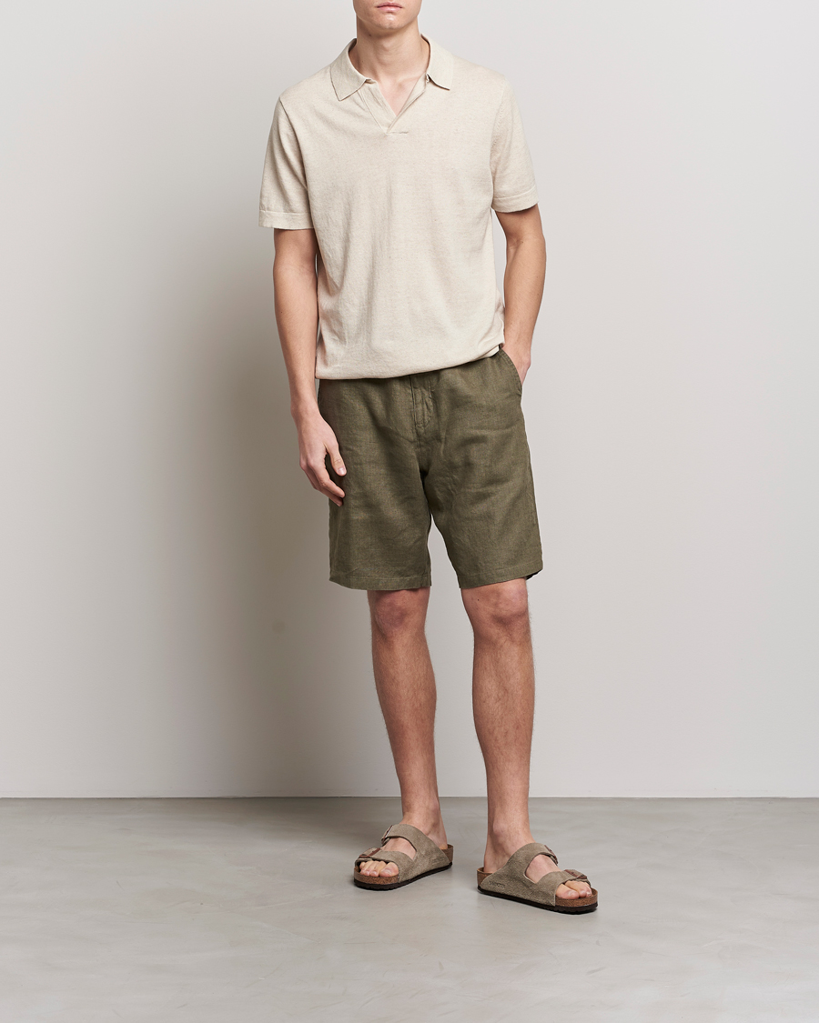 NN07 Ryan Cotton/Linen Polo Oat