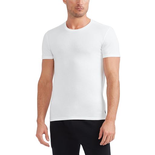 Ralph Lauren Slim Crewneck 3-pak Undertrøjer, White/Black/Andover Heather, M