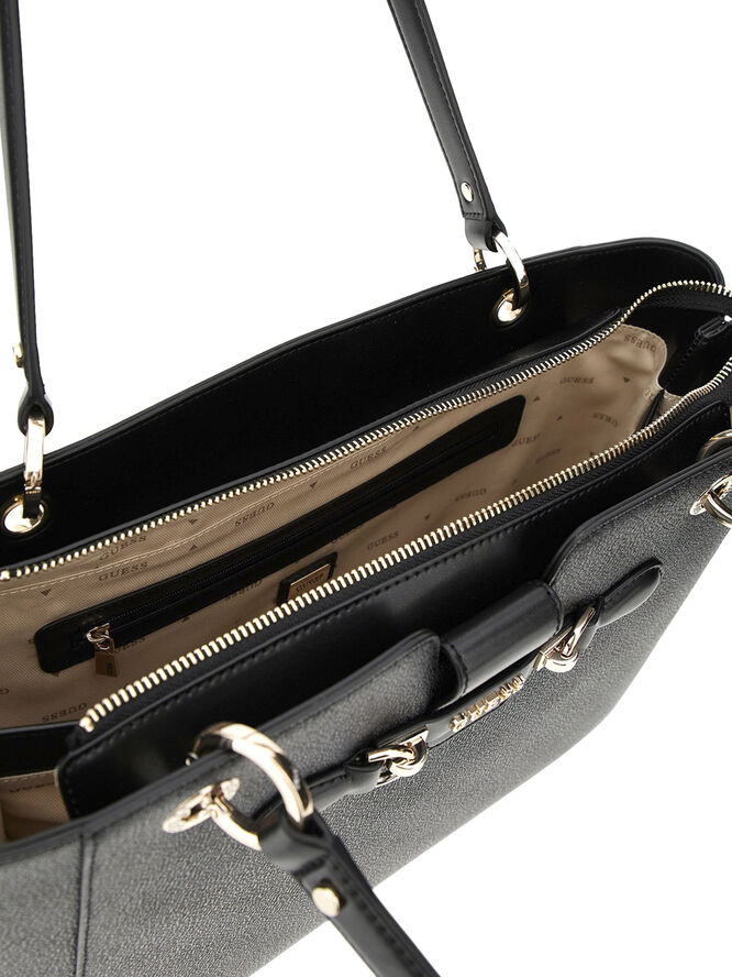 GUESS NOLANA NOEL TOTE Coal logo