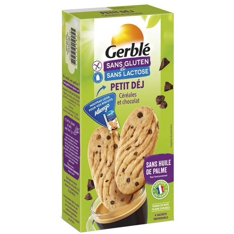 Biscuits petit déj céréales & chocolat sans gluten - 12 x 4 sachets