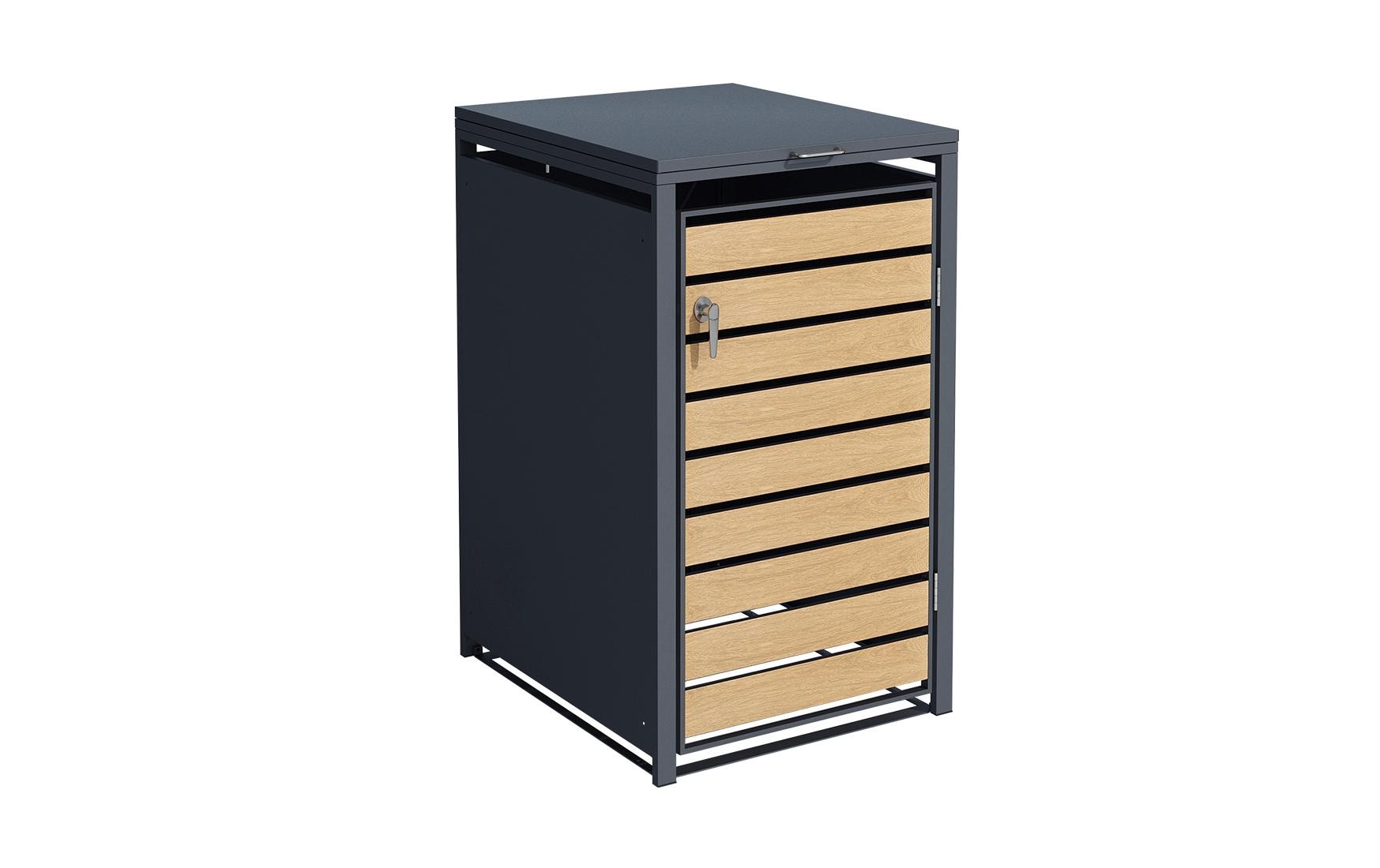 Mülltonnenbox 1-Türig Anthrazit<br>Mülltonnenbox für 60L, 120L oder 240L Boxen