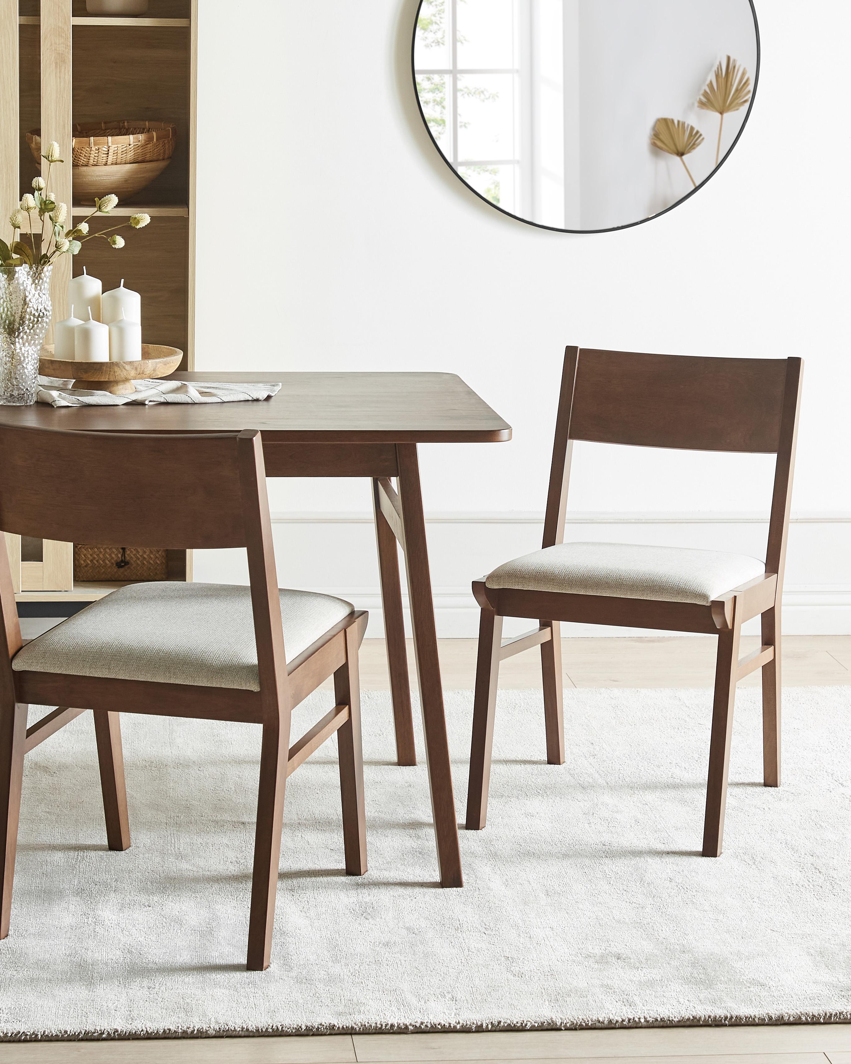 Set van 2 eetkamerstoelen ENOLA Hout Lichtbeige