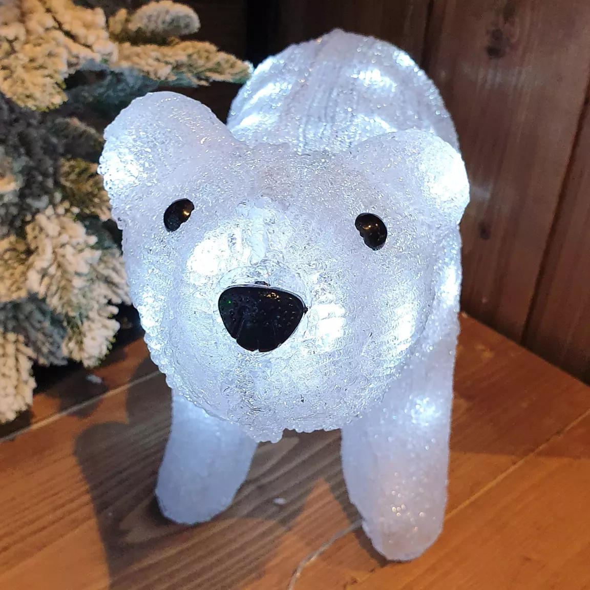 Ours lumineux solaire 40 LED (H24 cm) Titouan Blanc froid