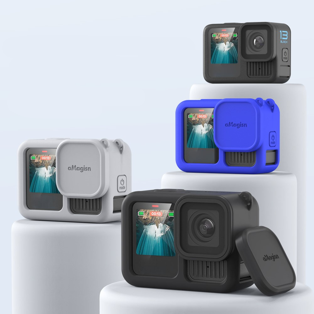 (4-tlg. Set) GoPro Hero 13 Black Silikon Case Schutzhülle - Schwarz