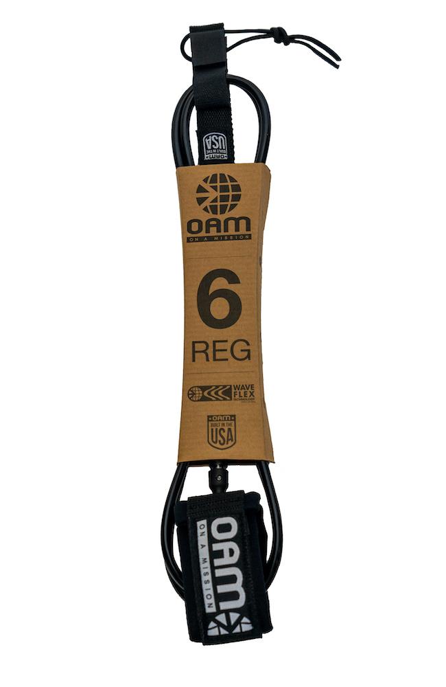 O.A.M Leash Regular - 6'0 Made in USA Black