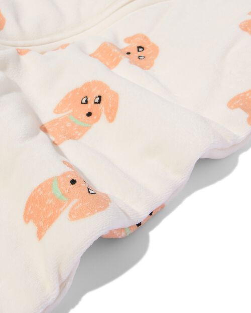 gigoteuse bébé manches amovibles velours matelassé teckels  blanc cassé