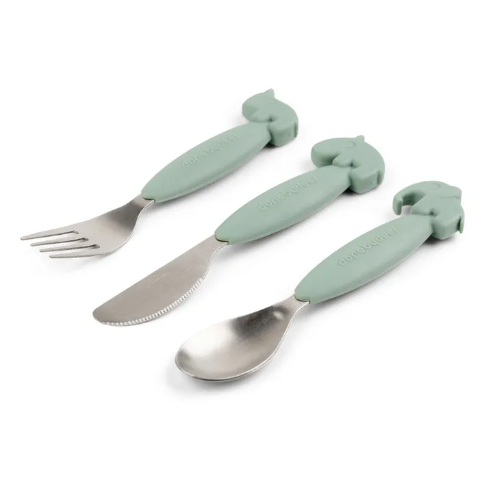 Done by deer Couverts Easy-grip Deer friends | Vert