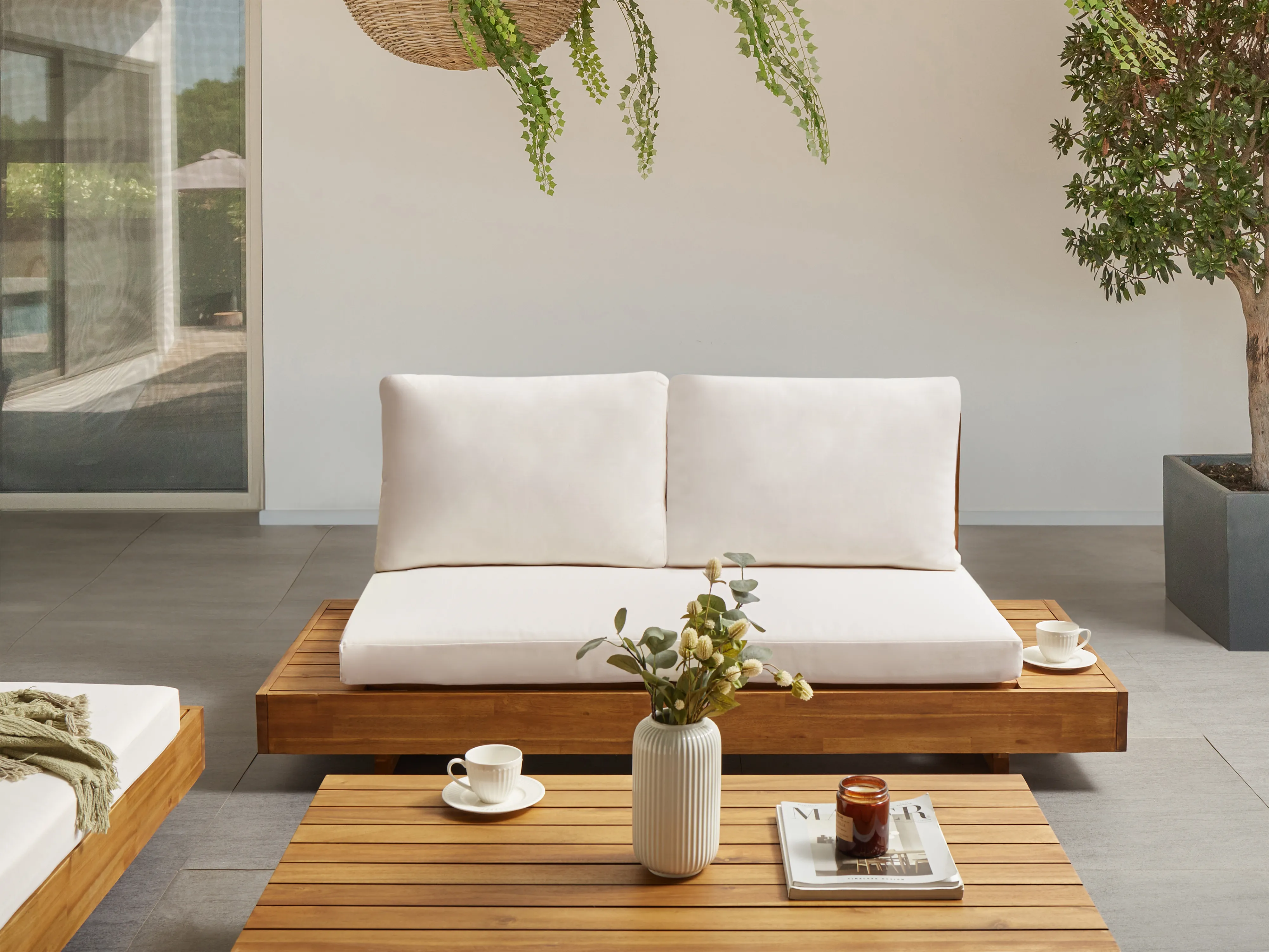 Tuin loungebank 2-zits MARETTIMO Gecertificeerd acaciahout Bruin