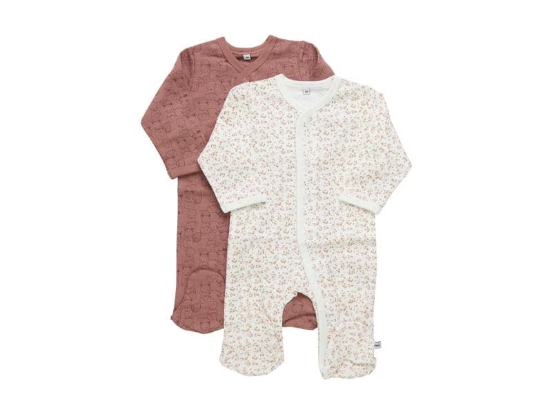 pippi Strampler 2er-Set Burlwood Gr. 68 Nachtanzug für Babys