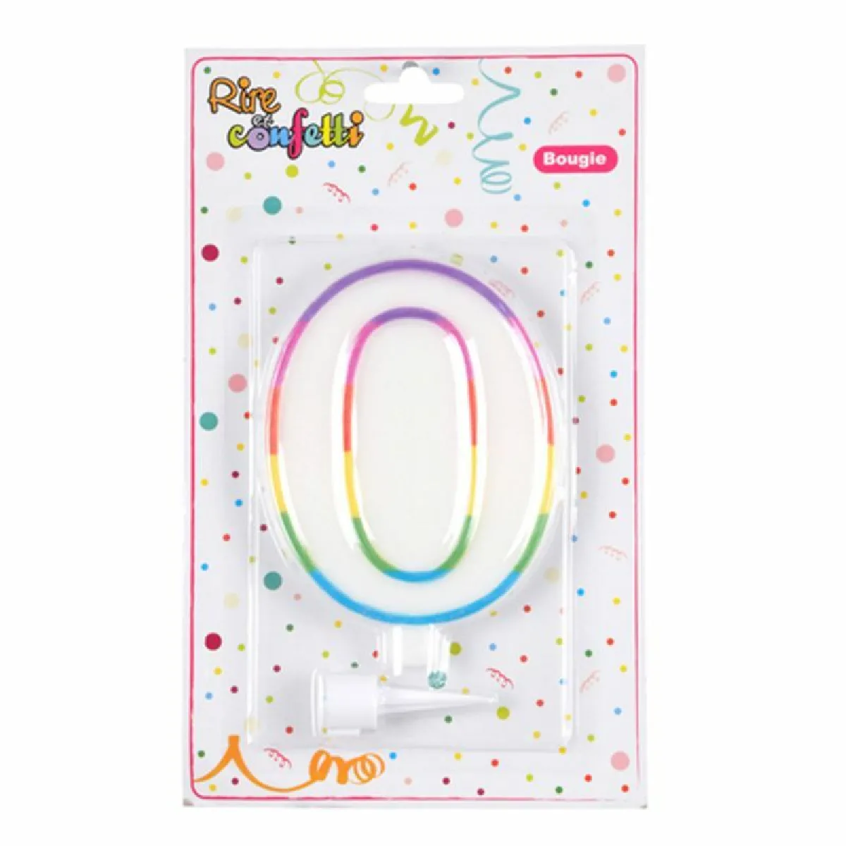 Paris Prix Bougie d'anniversaire chiffre 0 - Multicolore 10,5 cm