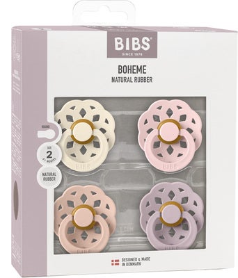 BIBS Boheme Smokk 4-Pakk Lateks Str 2, Ivory/Blush/Blossom/Dusky Lilac