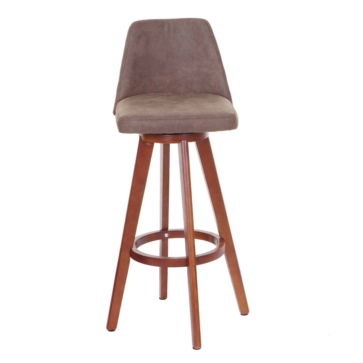 2er-Set Barhocker MCW-C43, Barstuhl Tresenhocker, Holz Textil drehbar ~ Vintage braun, helle Beine