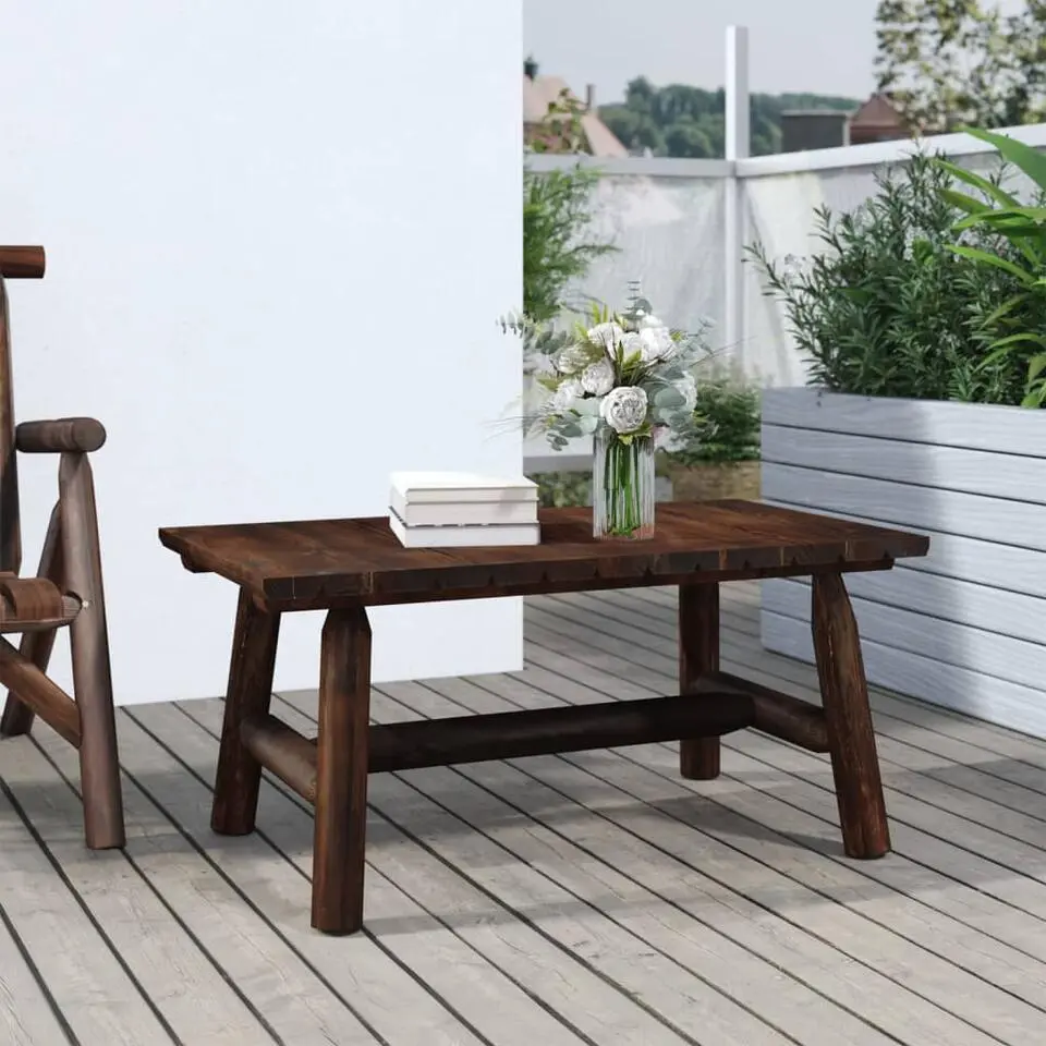 vidaXL - Salontafel - Donkerbruin - Massief vurenhout - 90x50x41 cm