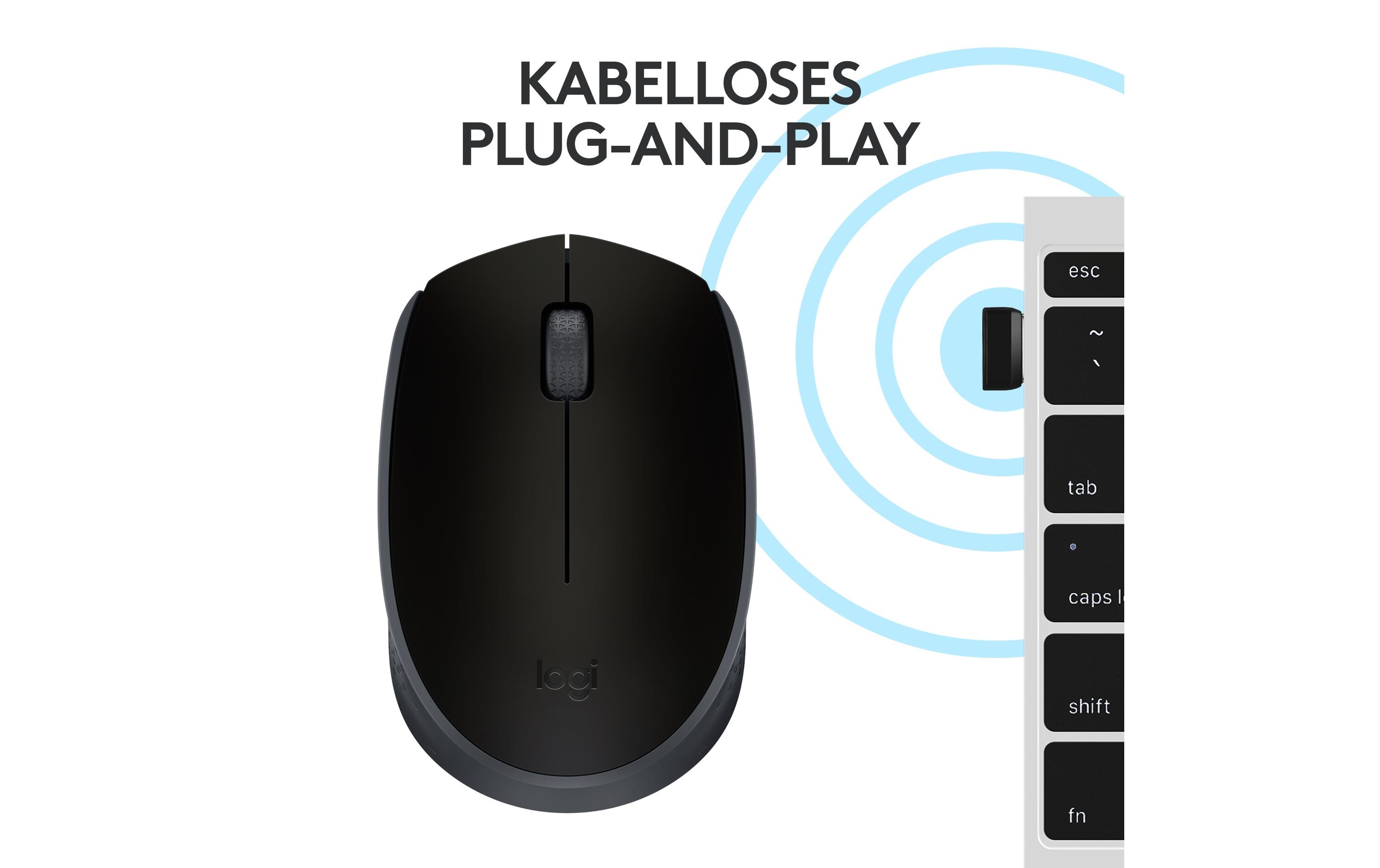 Maus B170Kleine Wireless-Maus, schwarz