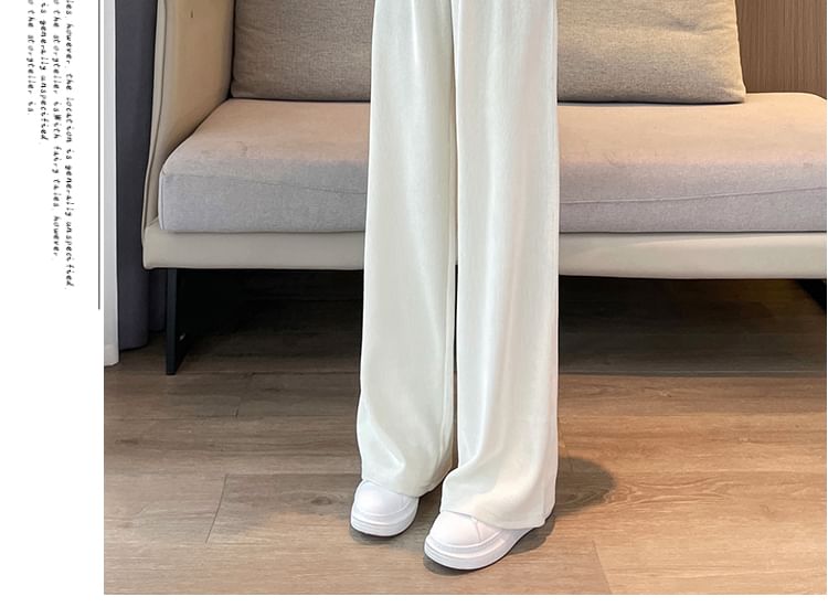 Dragan Pulse - Hoge taille effen corduroy broek met wijde pijpen