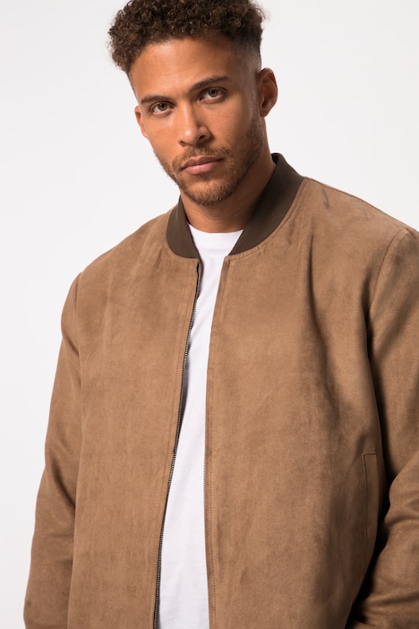 STHUGE Velours-Blouson, Collegekragen, bis 8 XL