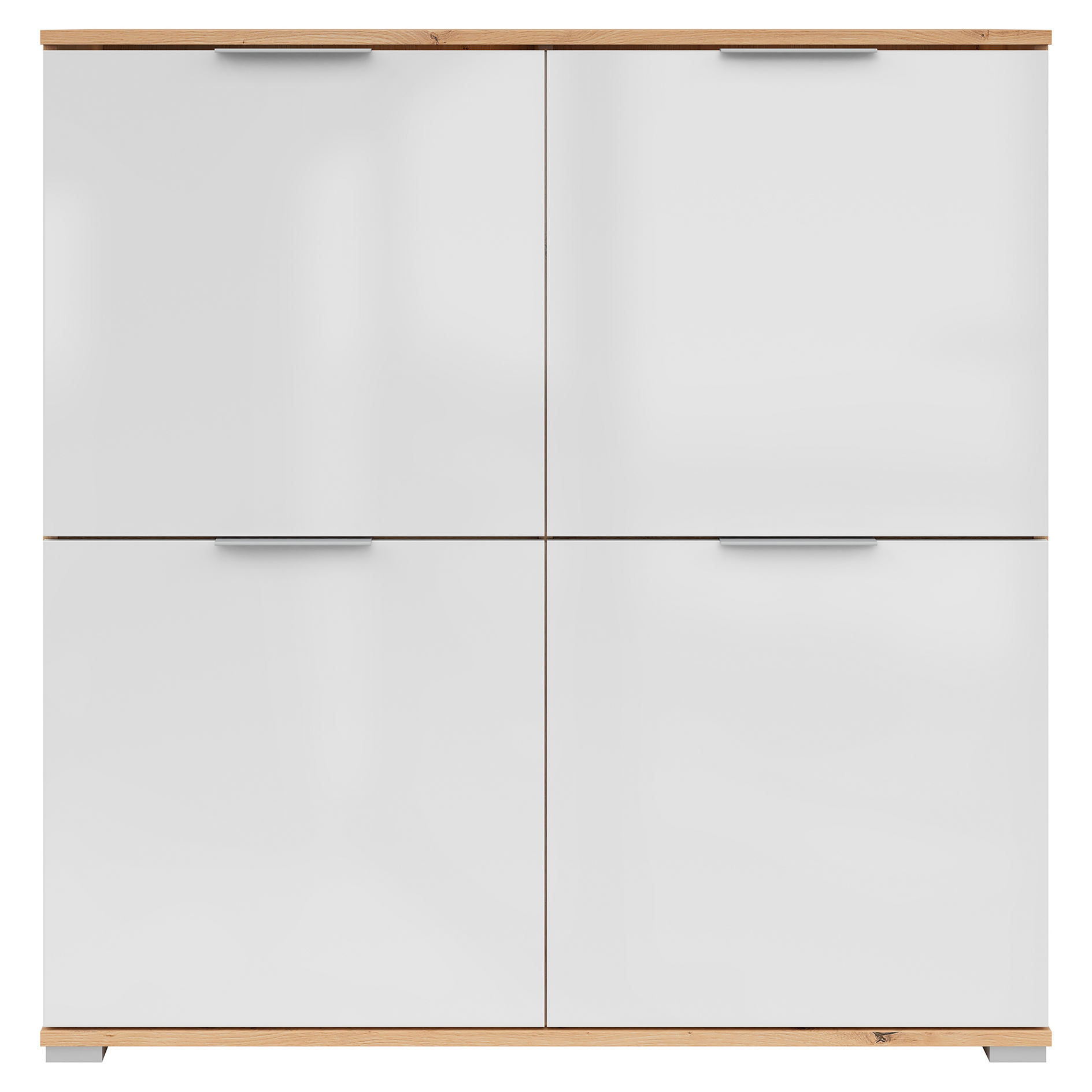 Kommode - weiß Glanz - Artisan Eiche - 104 cm breit