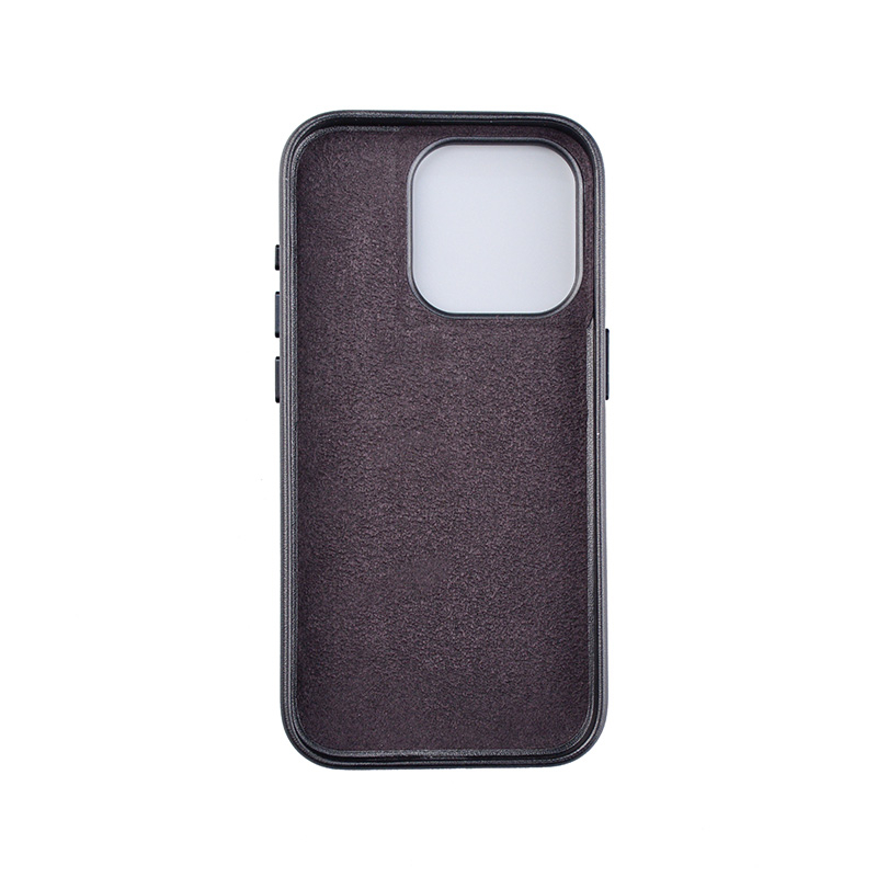iPhone 15 MagSafe Leder Case Schutzhülle - Schwarz